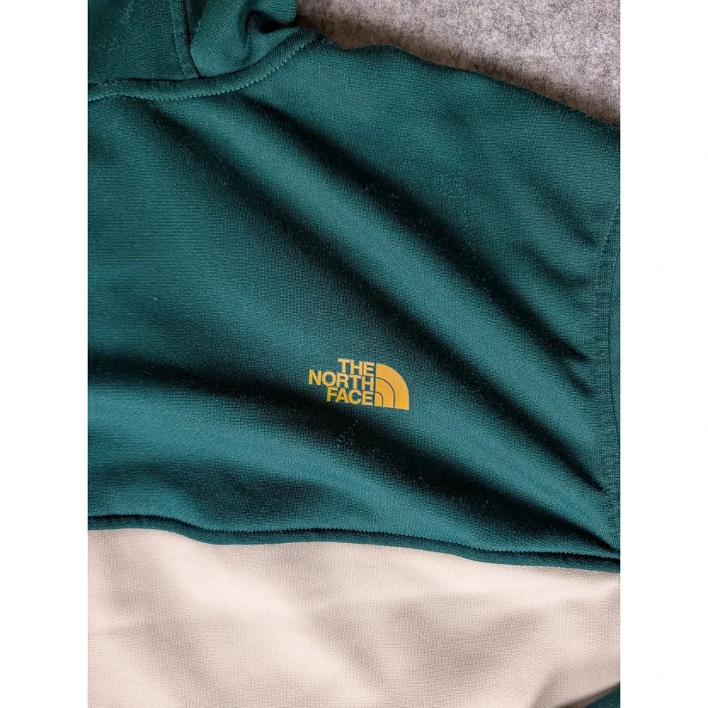 The North Face Mens Full Zip Hoodie Green Cream Colorblock Track Jacket XXL